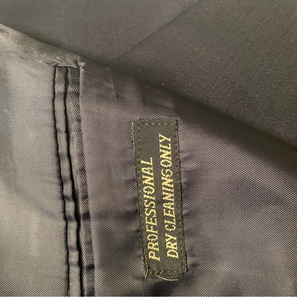 Albert Nipon Suit Mens 46r Navy 3 Button Wool Col… - image 7